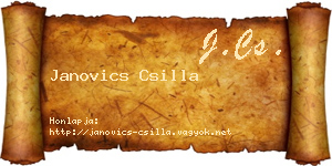 Janovics Csilla névjegykártya